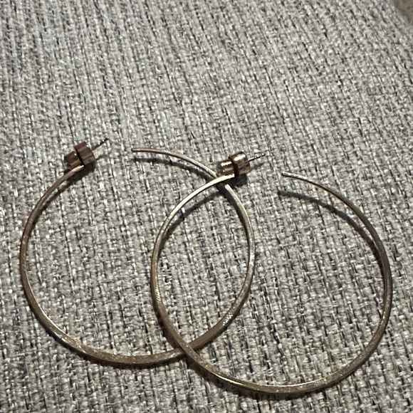 MK CZ  Gold Hoop Earrings - Picture 1 of 3